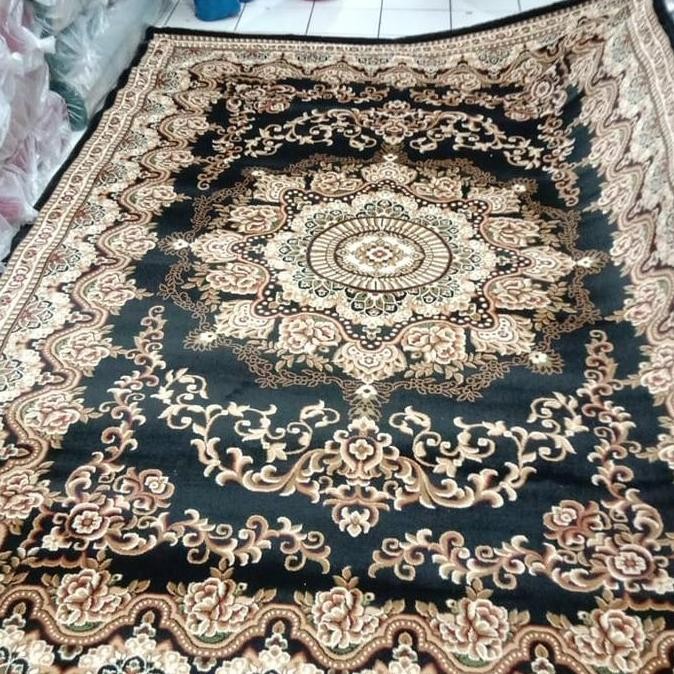 karpet permadani turki murah size 210x310 tebal 14mm black