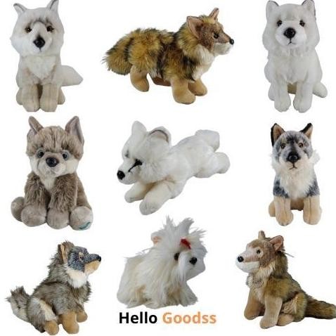 BONEKA ANJING MALTESE PUTIH / SERIGALA PUTIH / SERIGALA ABU / SERIGALA COKELAT/RUBAH PUTIH - UKURAN 