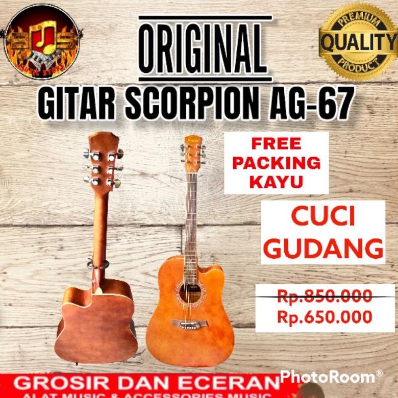 baru gitar akustik scorpion ag-67 original import - promo cuci gudang murah
