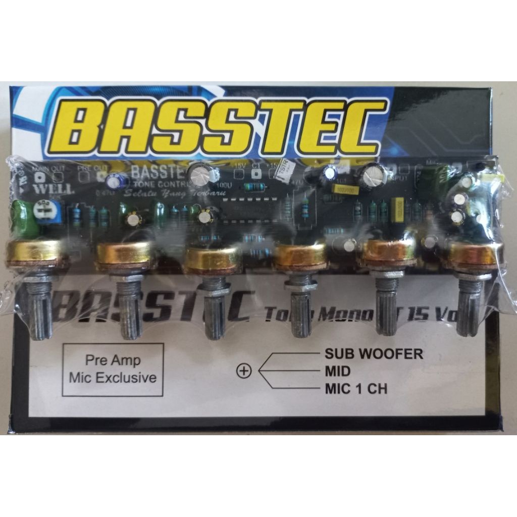 tone control mono subwofer + midle + pre amp mic
