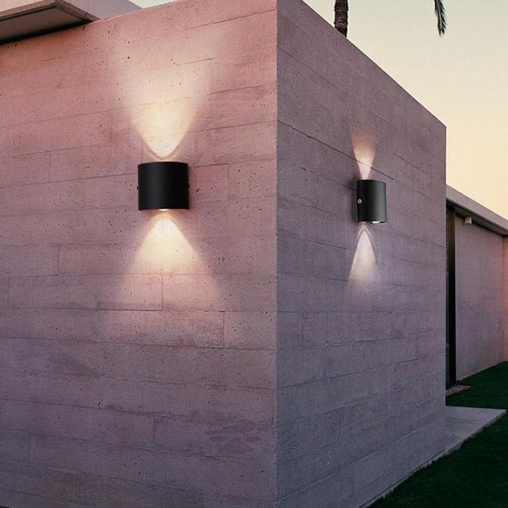 KAP LAMPU HIAS TAMAN DINDING TERAS WALL LIGHT LED 2 ARAH FITTING E27 OUTDOOR MINIMALIS TEMPEL PILAR 