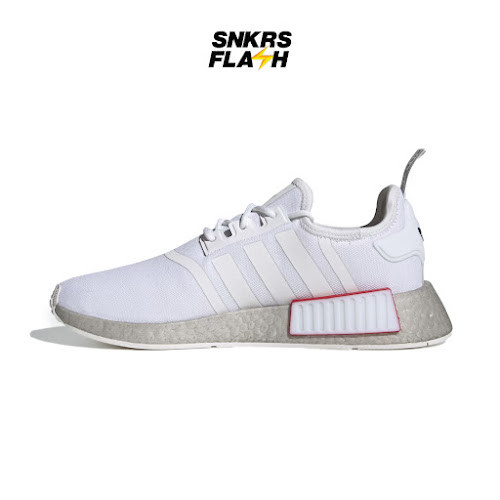 ADIDAS Nmd R1 White Grey Boost Sepatu Sneakers Unisex - GX9525 - Size 45.3