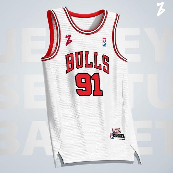 Sale Jersey Basket Chicago Bulls Dennis Rodman #91 Putih