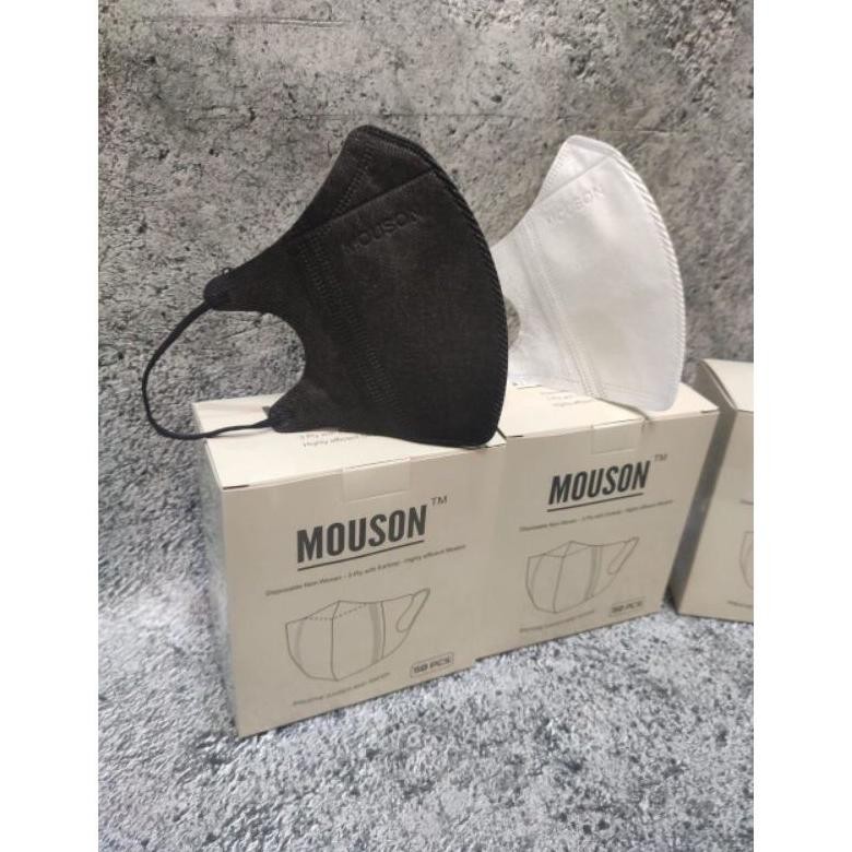 Joeraganlapak Masker Duckbill Mouson Isi 50Pcs Set Box Hitam Putih Mix Warna Warni Garis Mirip Sensi