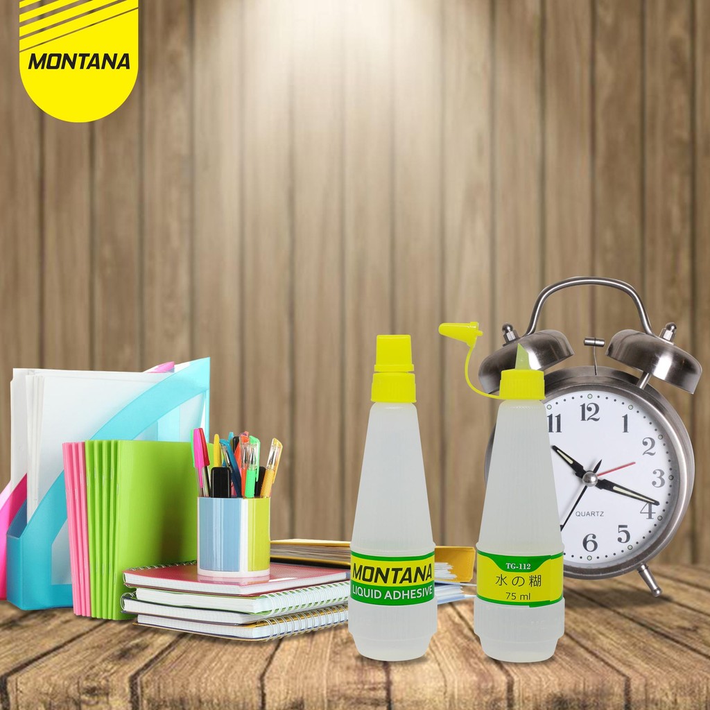 

MONTANA GLUE LEM POVINAL SEDANG 75ML LIQUID ADHESIVE UNTUK SLIME SERBAGUNA TG-112/BOX