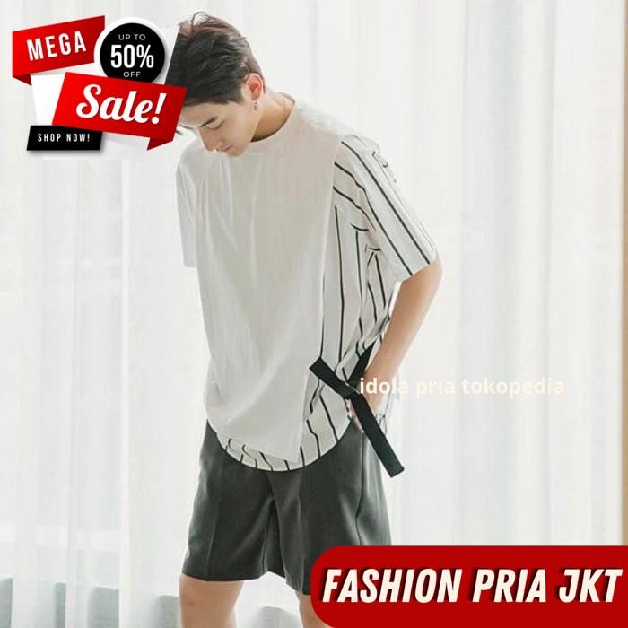 T-SHIRT KOREAN STYLE KATUN GARIS-GARIS OVERSIZE / T-SHIRT KOREAN STYLE KATUN GARIS-GARIS OVERSIZE BE
