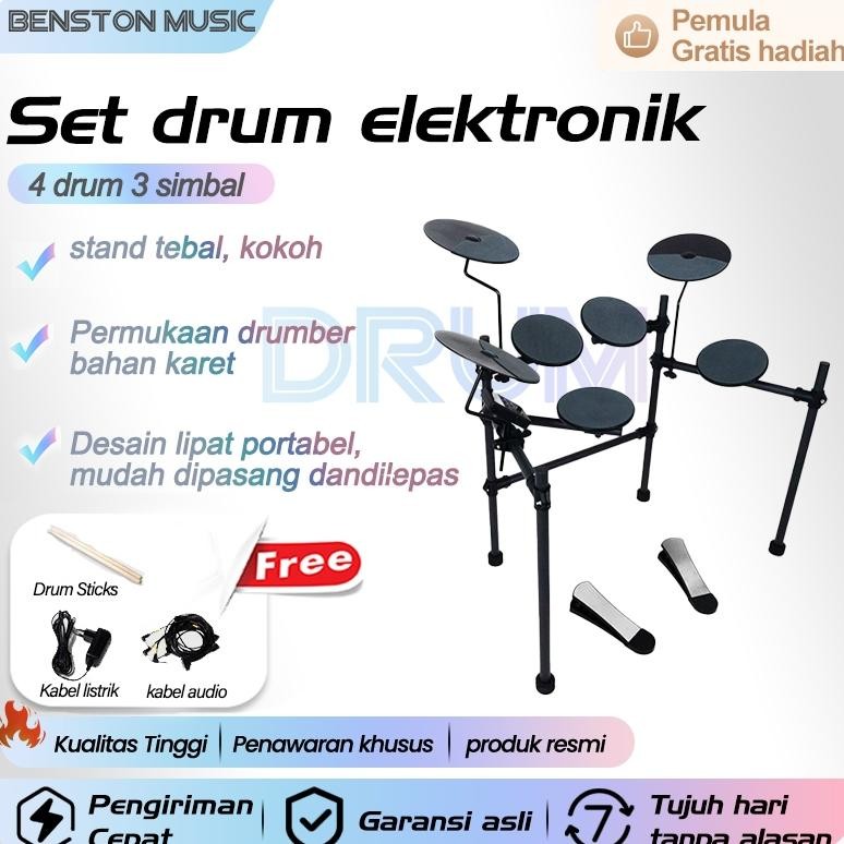 NEW Benston Music- Drum elektrik. Set drum elektronik, drum elektronik rumah untuk anak-anak dan pem