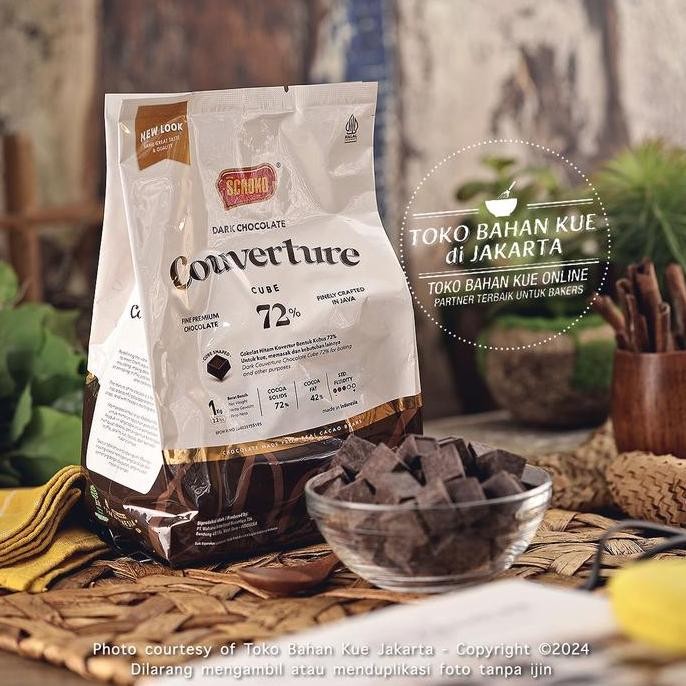 

Promo Schoko Cube 72% 500Gr Dark Couverture Chocolate Cokelat Baking Dadu