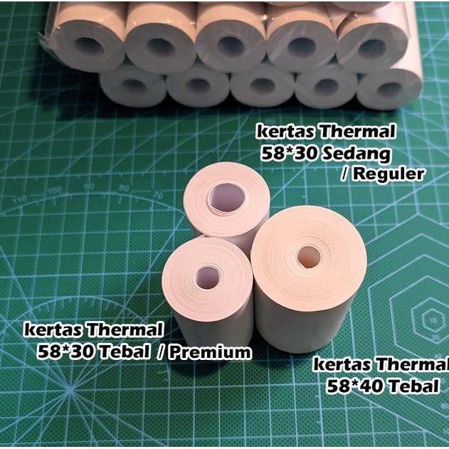 

(Bundling ) 100 Roll Struk Thermal 57X30 58X30 Paper Roll Printer Bluetooth 58Mm Kertas Kasir Pos Termal Coreless Tebal Co