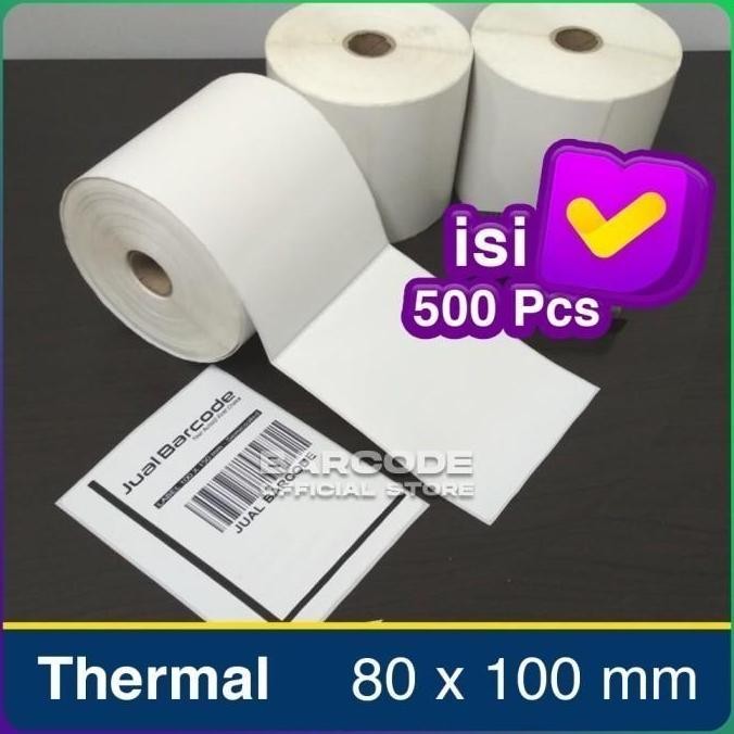 

Label Termal 80x100mm / 80 x 100 / 80x100 mm Isi 500 Pcs1Slop