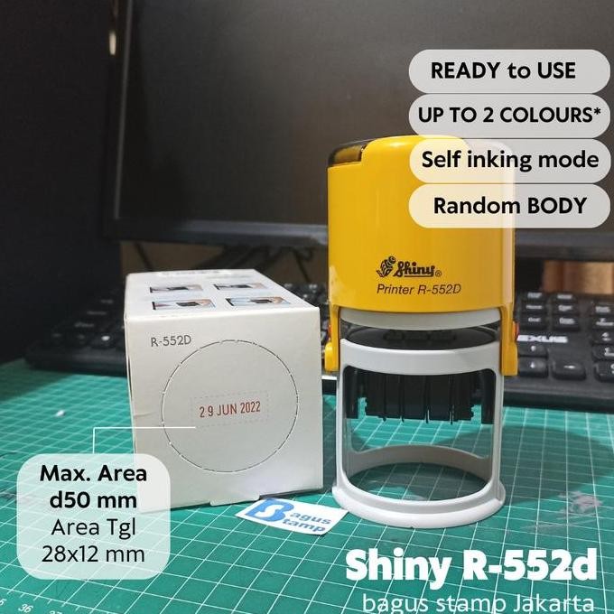 

Stempel Shiny R552D R-552D R-552-d Tanggal Otomatis Custom Text design / Dater tinta Otomatis sel inking