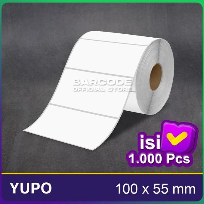 

Label Bare Yupo 100 x 55 1 Line Isi 1000 Pcs Stiker 100x55 mm