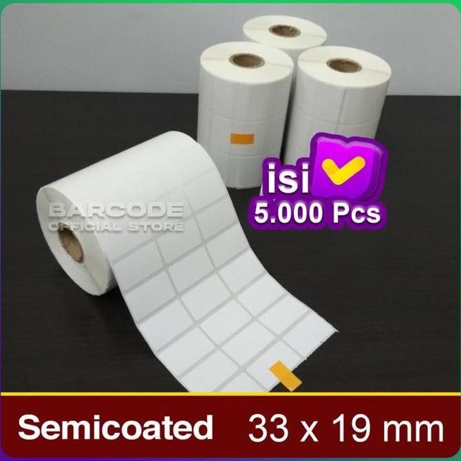 

Label Stiker Semicoat 33x19mm / 33 x 19 / 33x19 mm 3 Line 1 Slop