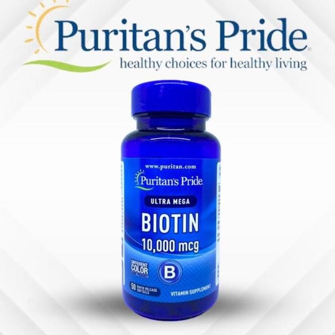 Puritan Puritan'S Pride Biotin 10000 Mcg Mg 10000Mcg 50 Caps Original Produk