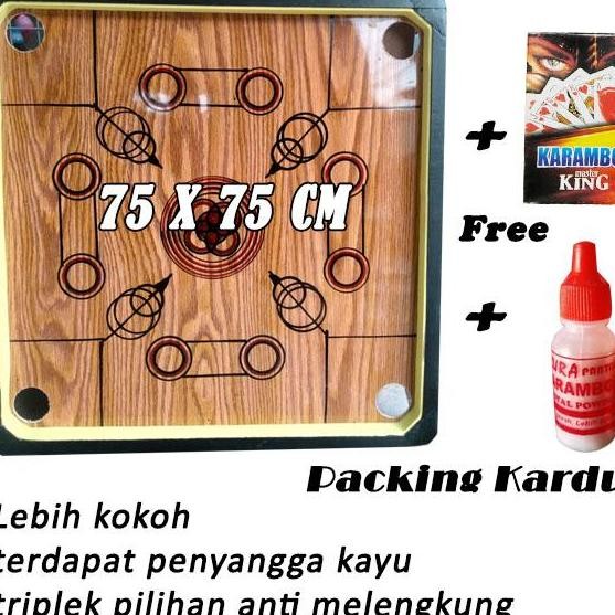 Meja Karambol Set 75X75Cm Papan Karambol