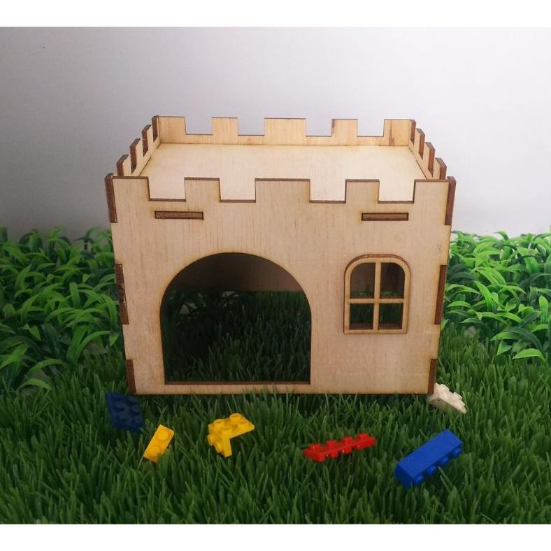 rumah landak mini kayu mainan hewan peliharaan AST