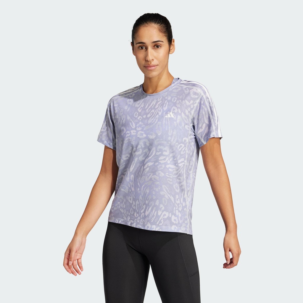 adidas Running Own the Run CLIMACOOL 3-Stripes Tee Women Grey JD7758