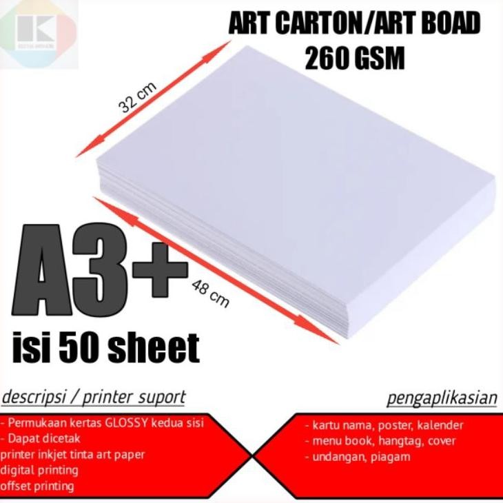 

Art Carton 260 Gsm A3Plus 3248Cm 50 Lembar Kertas Art Karton 260 Gsm A3 Plus 50 Lembar