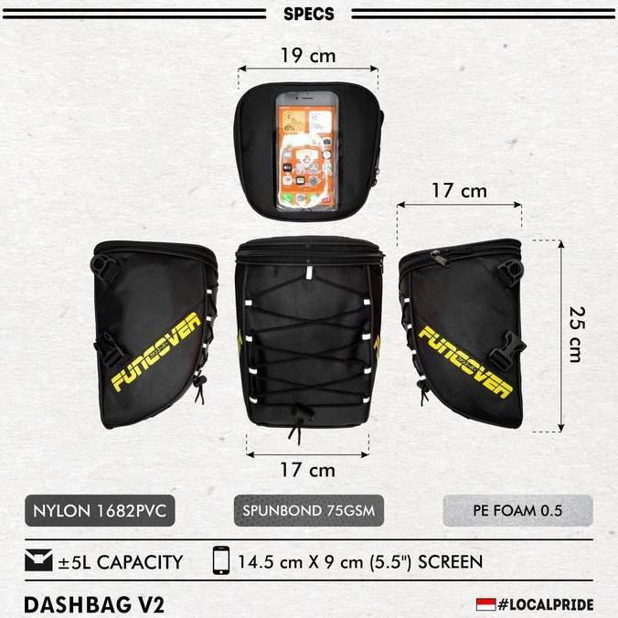 Dashbag TankBag Tas Box HP GPS Selempang Slingbag Motor Waterproof [terbaik]
