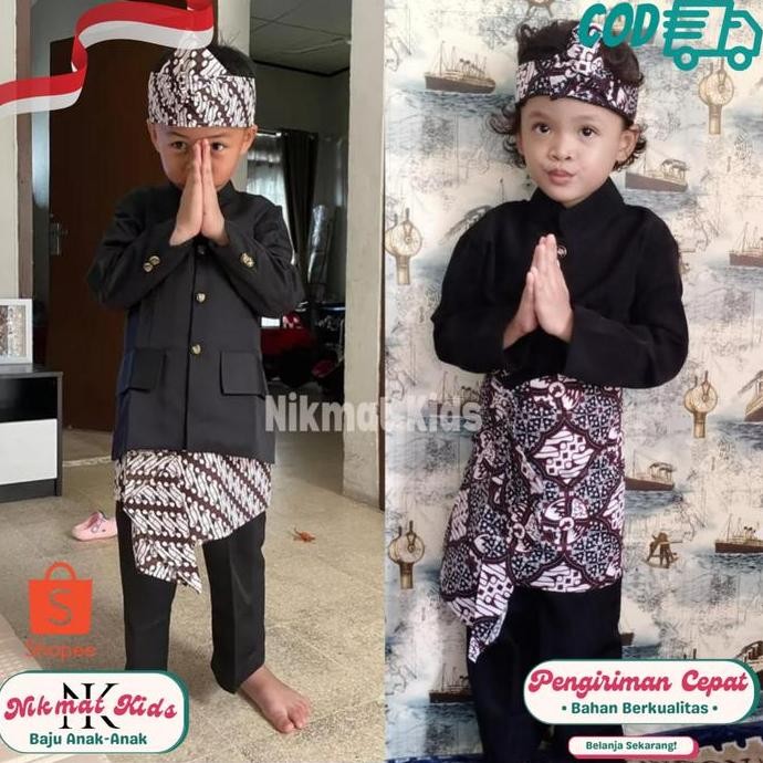 Baju Adat Sunda Stelan Adat Daerah Sunda Tk Sd Anak Laki Laki Setelan Beskap Stelan Pangsi Sunda