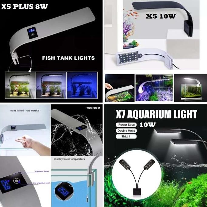 Lampu Akuarium Led Super Tipis Lampu Sorot Aquarium Aquascape Jepit