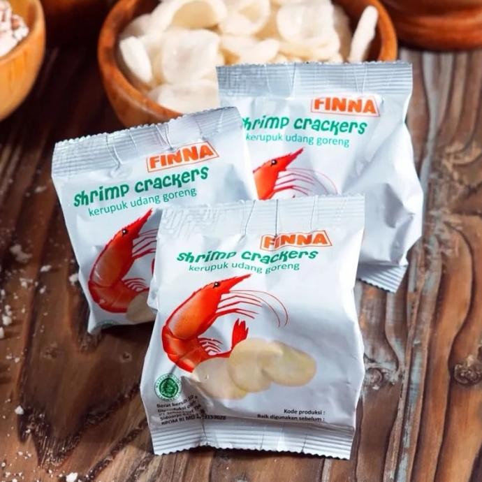 

[ ISI 40 PACK ] FINNA Shrimp Crackers Kerupuk Udang Goreng 10gr | Kemasan Sachet 10 gr | Krupuk 40 pack GMM