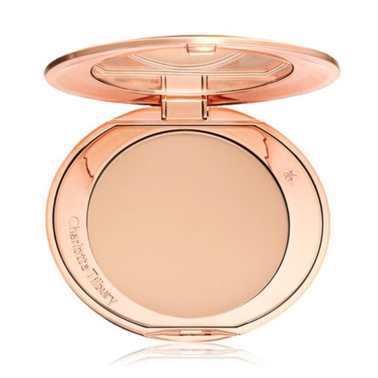 

baru charlotte tilbury bedak padat - airbrush flawless finish glowing look