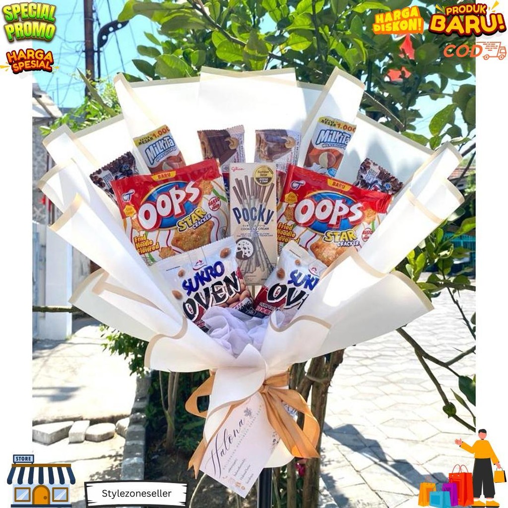 

Buket Snack / Buket Jajan / Buket Wisuda / Buket Kado Ultah / Hadiah Terlaris