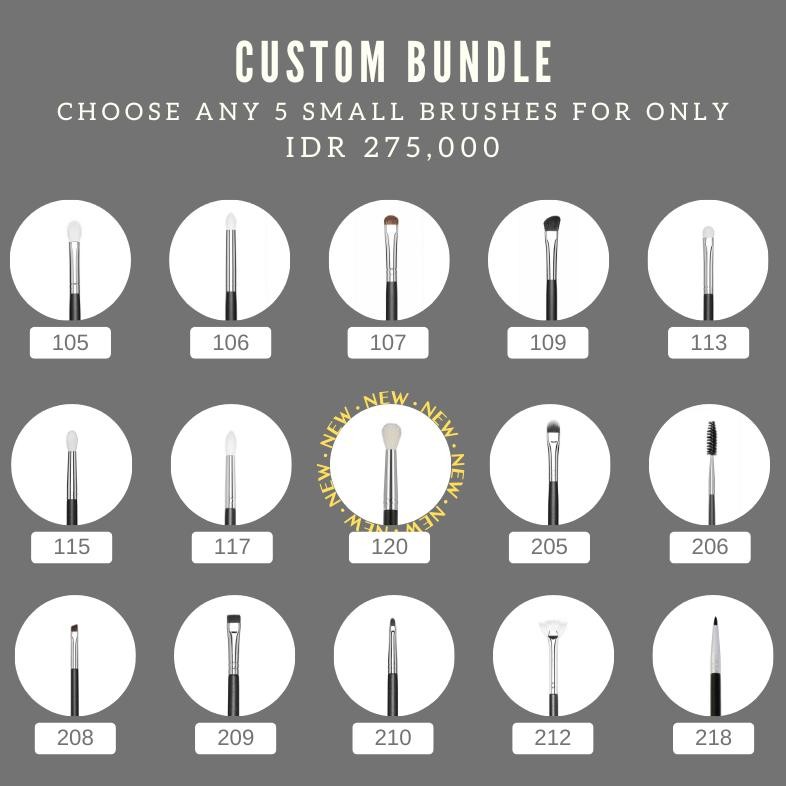 

baru karis bundle set 5 kuas makeup kecil - makeup brush set karis cosmetics