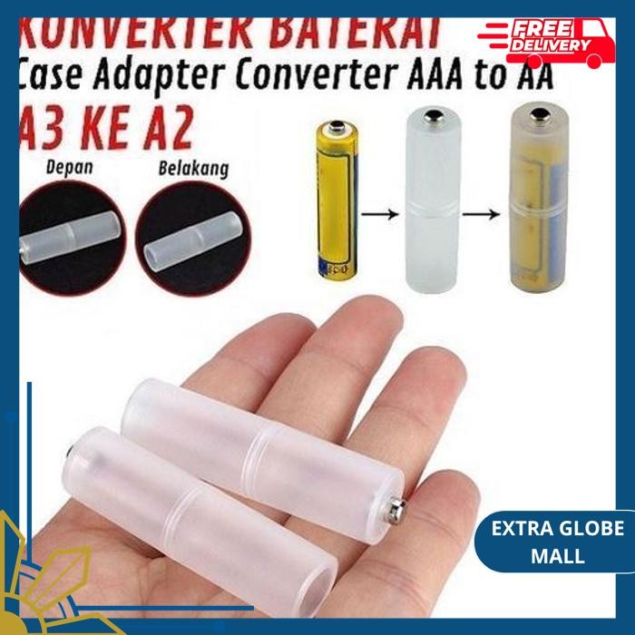 ADAPTER CONVERTER CASE A2 KE A3 AAA KE AA AAA TO AA KONVERTER BATRE BATERE KOTAK CASE CASING CAS BAT