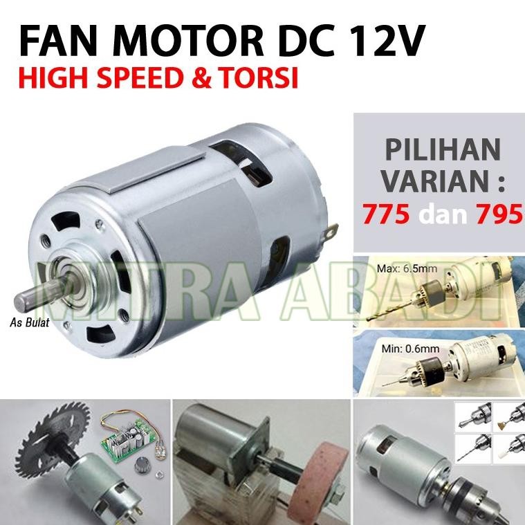 Fan Motor DC 12V High Speed & Torsi Besar