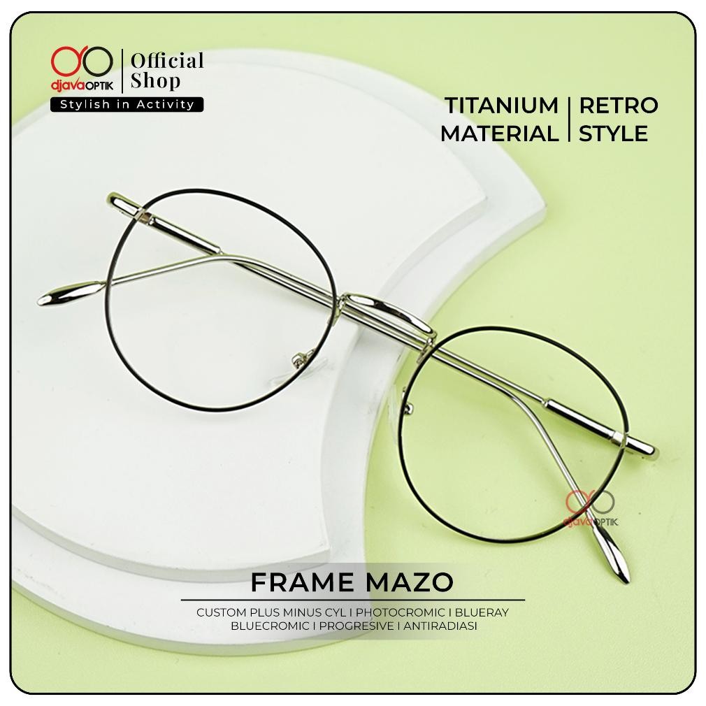 DJAVA OPTIK - Frame Mazo - Kacamata Photocromic Bulat Model Retro Berkualitas