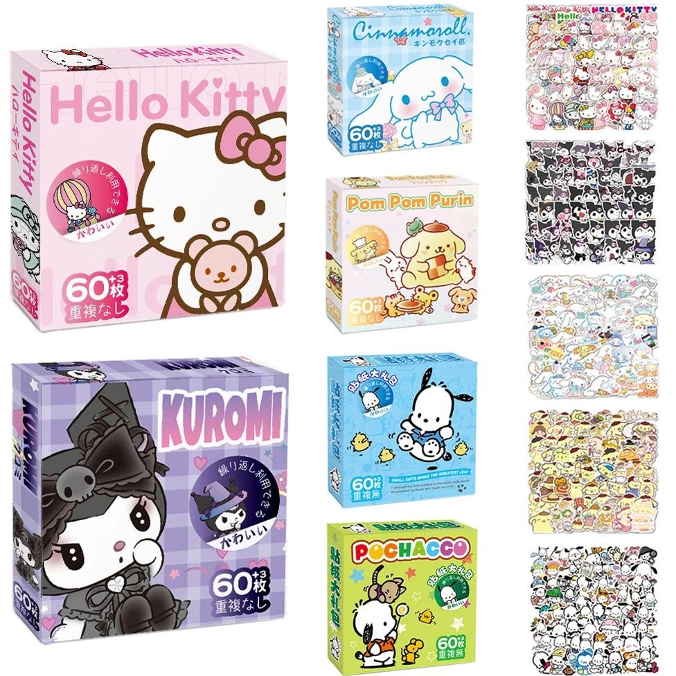 

60Pcs Sanrio Hello Kitty Kuromi Cinnamoroll Pochacco Stickers for Kids Girls DIY Laptop Phone Diary Cute Cartoon Sanrio Sticker