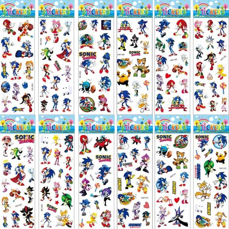 

12pcs Cartoon Sonic The Hedgehog Bubble Stickers Kawaii Anime Three Dimensional Puffy Bulk 3D Stickers Kids Girl DIY Toy Gift