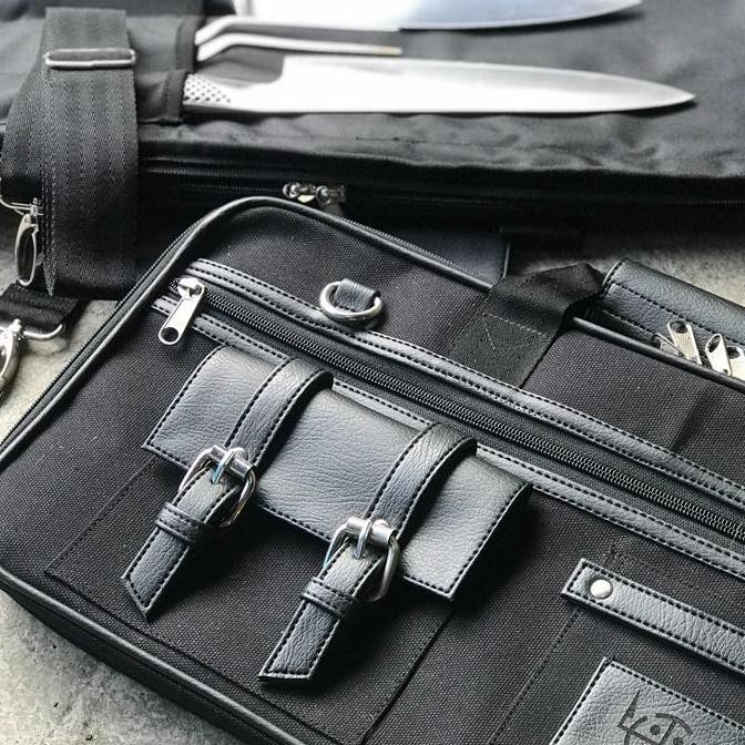 Grosir Ravana Knife Bag | Tas Pisau | Kulit Dan Denim | 12 Slot Knife Bag