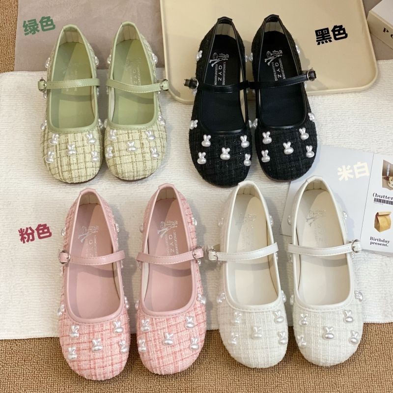 Sepatu Wol Wanita Gaya Chanel Datar Sepatu Malam
