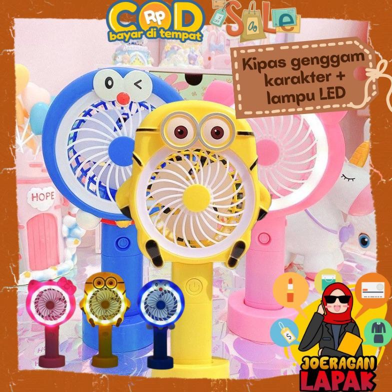 Kipas Angin Karakter Lampu Led Hello Kitty Doraemon Lampu Kecil Lucu Mini Genggam Potrable Baru