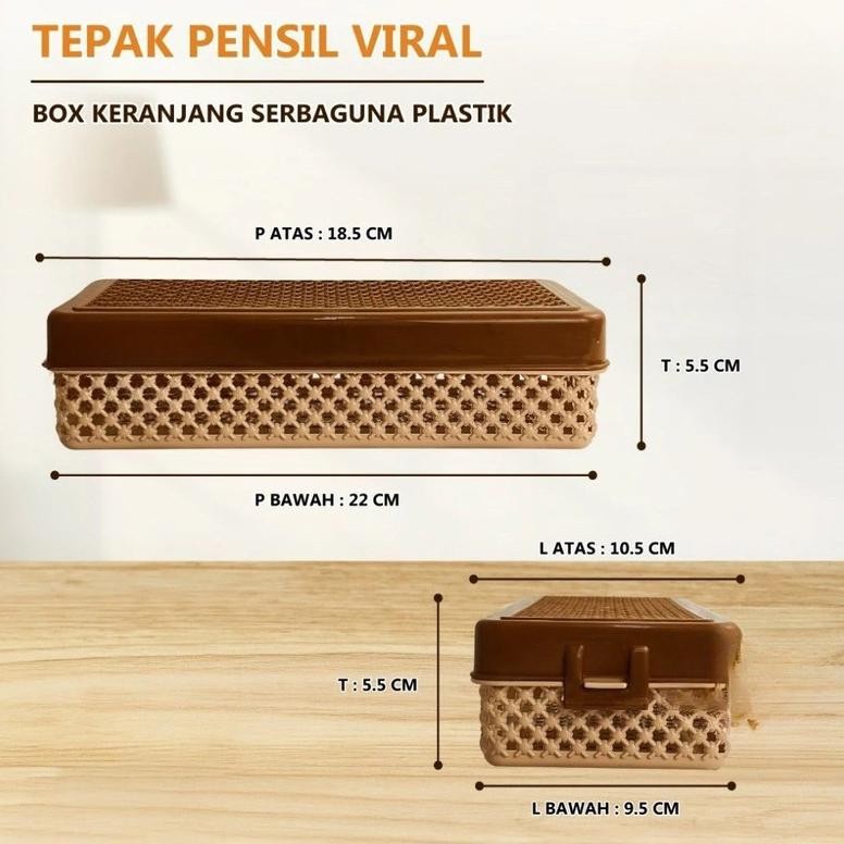 

Tepak Pensil/Sabun Viral - Kotak Penyimpanan Tutup Keranjang Peralatan Sekolah Mandi Pencil Case Box Serbaguna Plastik Lubang Spaylater 0%