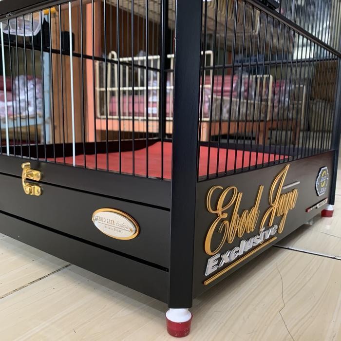 Sangkar Kandang Kotak Ebod Jaya Black Master Exclusive Ruji Fiber Limited Edition No. 2 Full Akrilik