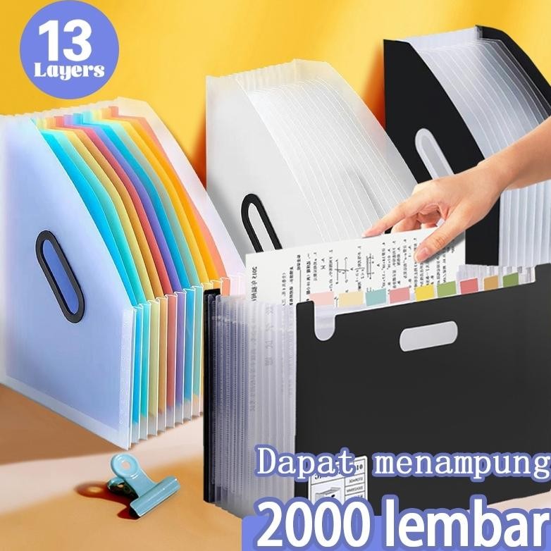 

TERLARIS Standing File A4/ File Folder Document Bag/ Tas Dokumen File 13 Sekat Siap kirim