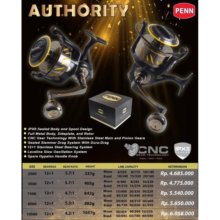 Reel PENN AUTHORITY 2500, 3500, 7500, 8500, 10500