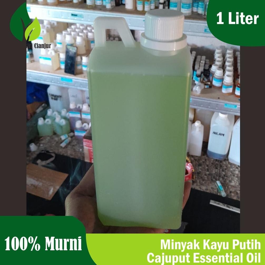 1liter minyak atsiri kayu putih asli murni penyulingan tanpa campuran esensial essential esential bu