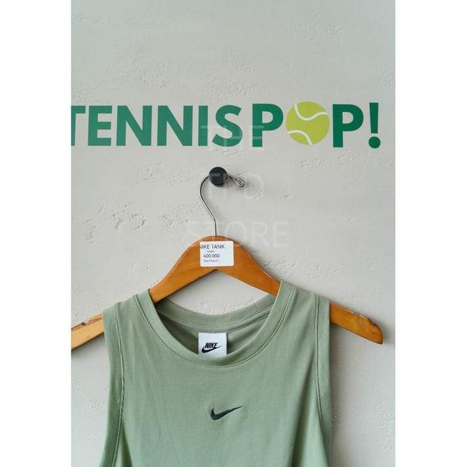 PROMO Baju Tennis Nike Women Crop Tank - Green