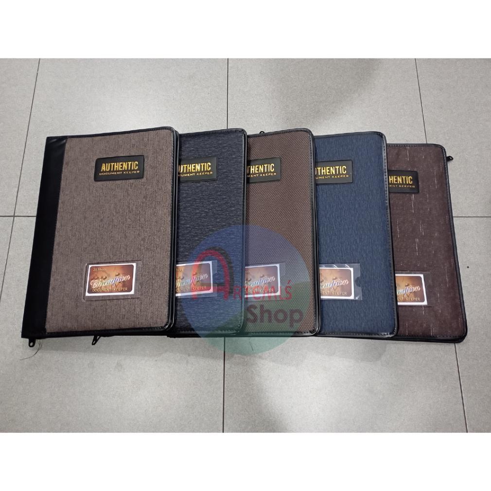 

TERMURAH Map Document Keeper Resleting Folio / F4 CHAMPION AUTHENTIC Kain Kulit Siap kirim
