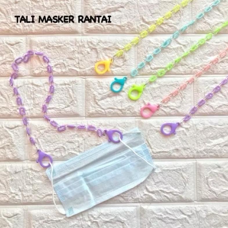 Tali Masker Strap Mask Rantai Plastik Murah Warna Warni Pastel Besar Tebal Cantolan Trend