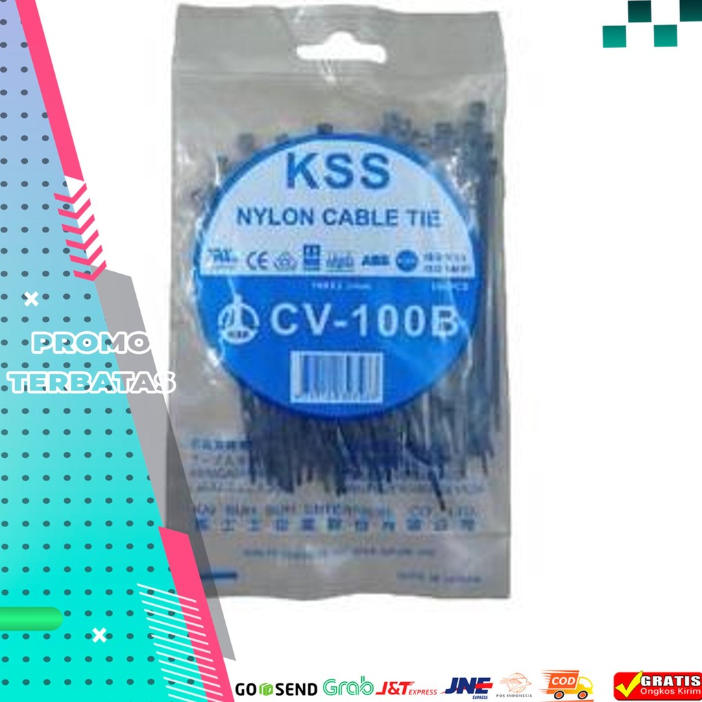 

KABEL TIES KSS 10CM X 2.5MM HITAM NYLON CABLE TIES CV-100B