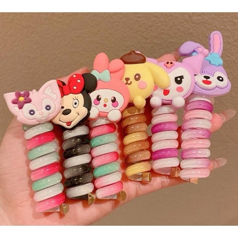 Kuncir Ikat Rambut Spiral Sanrio Lotso - Karet Kunciran Kepala Anak Lucu Karakter Tali Kuda Tinggi B
