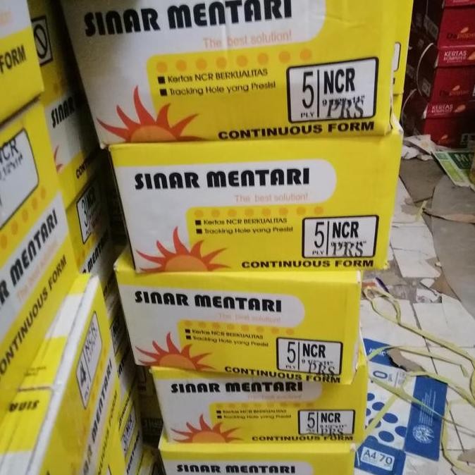 

NEW kertas ncr continuous form 9.5 x 11, 5 ply PRS sinar mentari