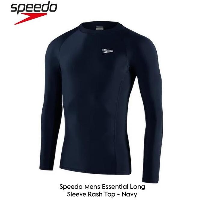 NEW Baju Renang Pria Dewasa Speedo Original - Long Sleeve Rash Top - Navy