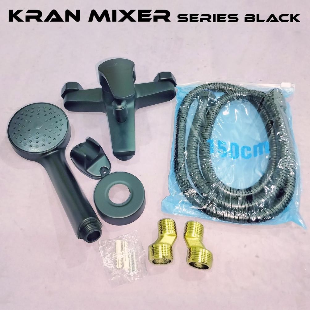 Kran Bathtub Panas Dingin Black Kran Air Mixer Hitam Kran Shower